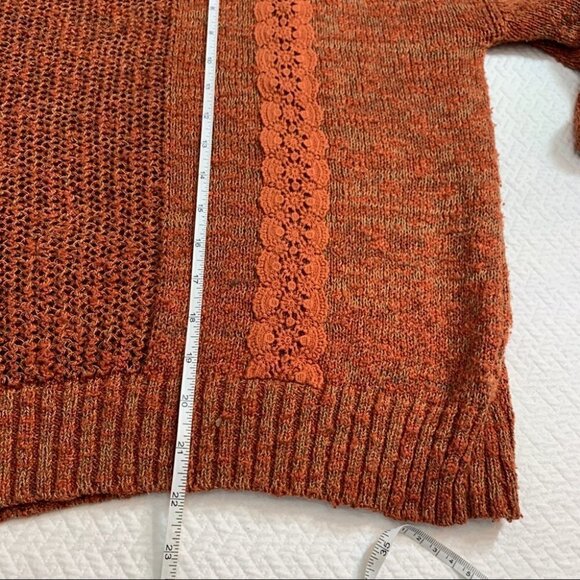 𝅺gentle Fawn Slub Sweater Multi Textured Lace Insert Pullover Sweater Sz S - Picture 8 of 11
